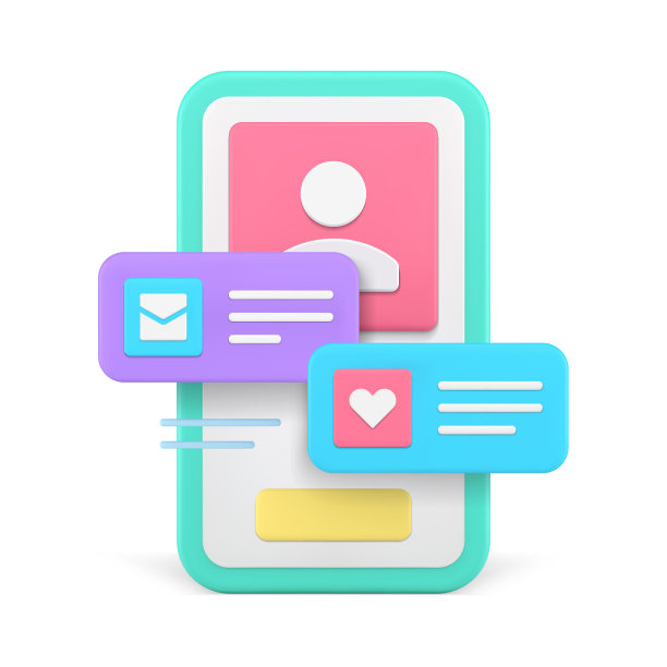 爱情约会智能手机应用程序用户界面新消息网络空间通知3d图标矢量图片下载