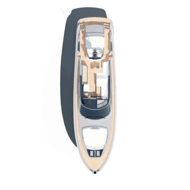 在白色背景上的现代豪华游艇的数字渲染图片下载