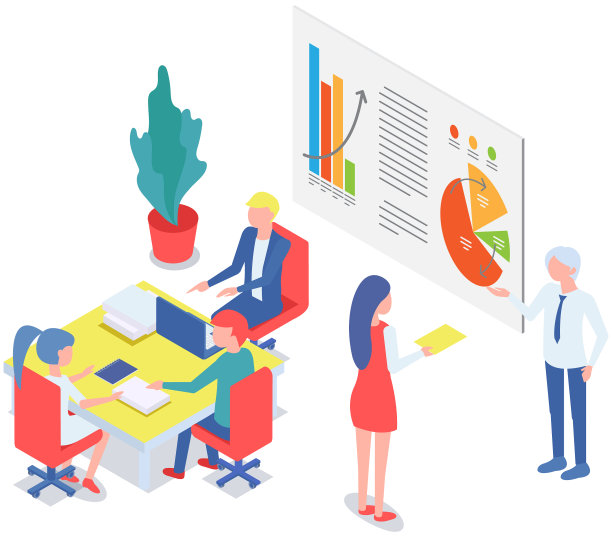 商务人士在办公室交流讨论图片下载