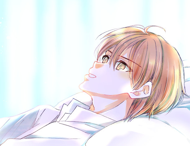 一个男人仰卧着的插图图片下载