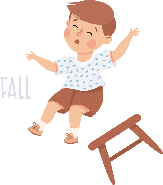 小男孩从凳子上摔下来示范图片下载