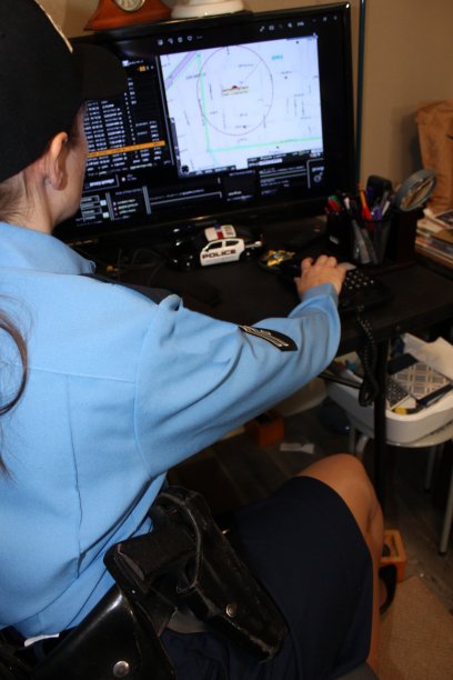 女警官，蓝色制服图片下载