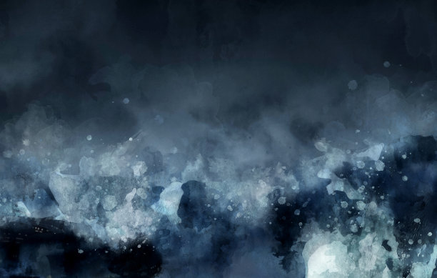 深蓝色和黑色水彩背景。抽象水彩深空间背景。图片下载