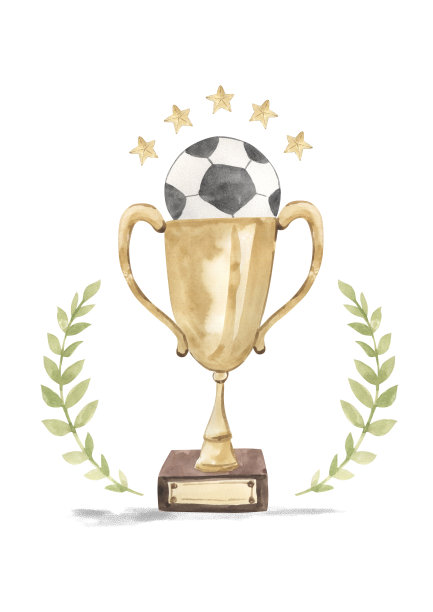 水彩冠军奖杯。托儿所足球模板，宝宝送礼会，生日派对邀请函图片下载