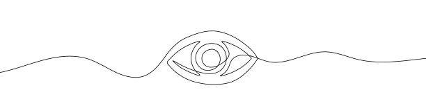 眼睛的线性背景。一幅连续的人眼线条图。图片下载