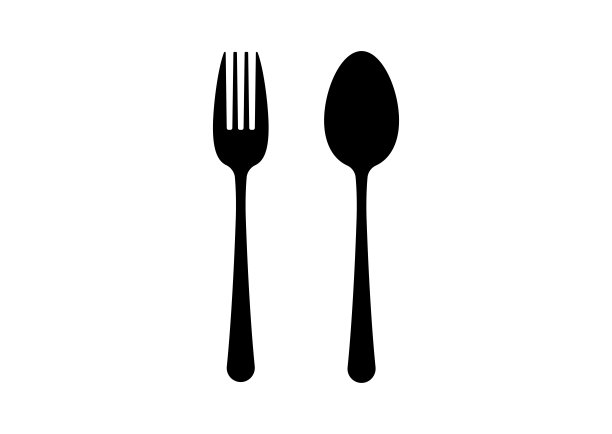 叉子和勺子矢量图标黑色餐具平面简单的设计孤立在白色背景。图片下载