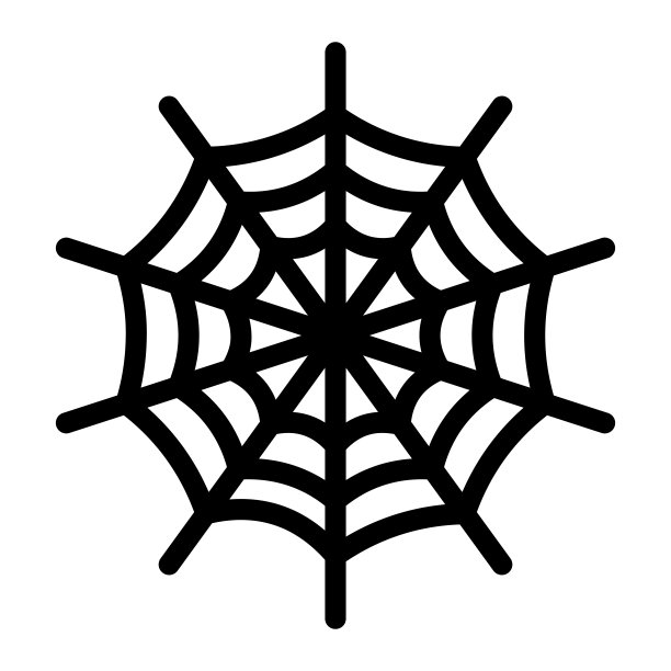 幽灵般的蛛网轮廓图标。矢量图形图片下载