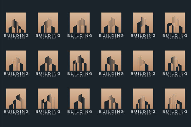 集建筑、房地产、城市和建筑标志设计灵感。图片下载