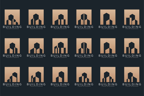 集建筑、房地产、城市和建筑标志设计灵感。图片下载