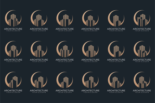 集建筑、房地产、城市和建筑标志设计灵感。图片下载