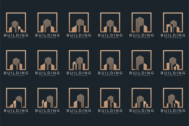 集建筑、房地产、城市和建筑标志设计灵感。图片下载