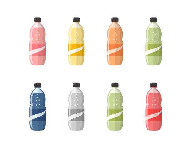 8 .彩色苏打饮料，塑料瓶的气泡果汁，冰镇美味图片下载