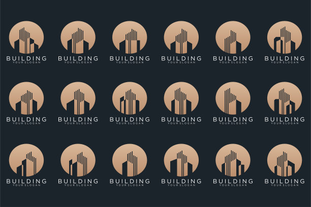 集建筑、房地产、城市和建筑标志设计灵感。图片下载