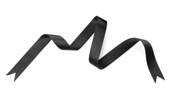 黑色缎带在白色背景，俯视图图片下载