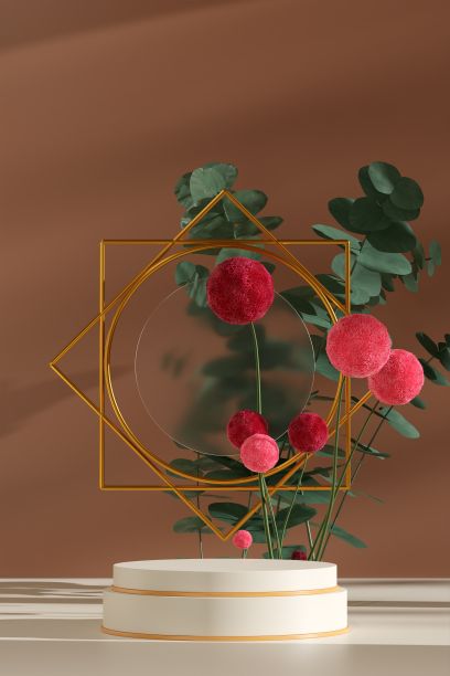 靠着褐色墙壁的桌子上装饰得很漂亮图片下载