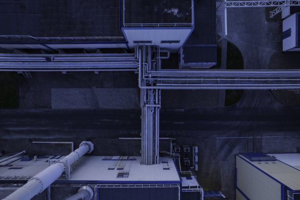 一个工业区的航拍照片图片下载