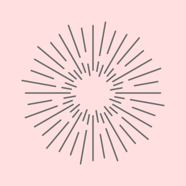 阳光光束的标志。太阳爆了涂鸦光束。径向日出矢量图标集图片下载