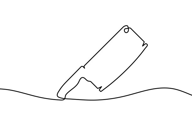 切肉刀连续划线。肉斧线性图标。一个线描背景。图片下载