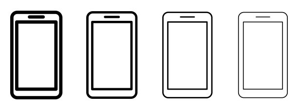 手机图标。线性智能手机图标。矢量手机图标图片下载
