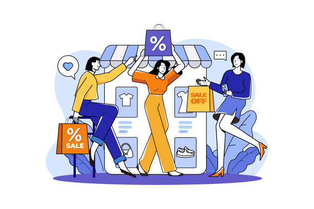 一群快乐的女人手里拿着打折包素材图片