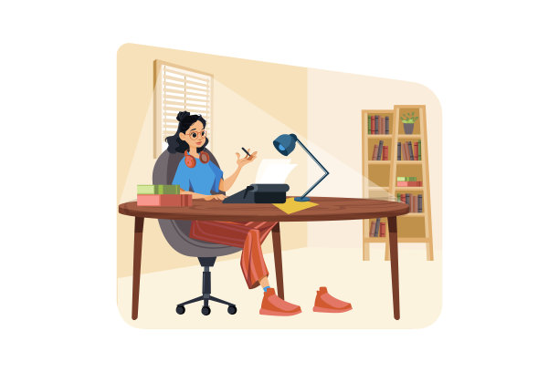 写小说剧本的职业作家图片下载