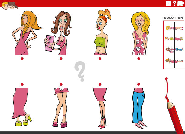 将半幅图片与漫画女性教育任务相匹配图片下载