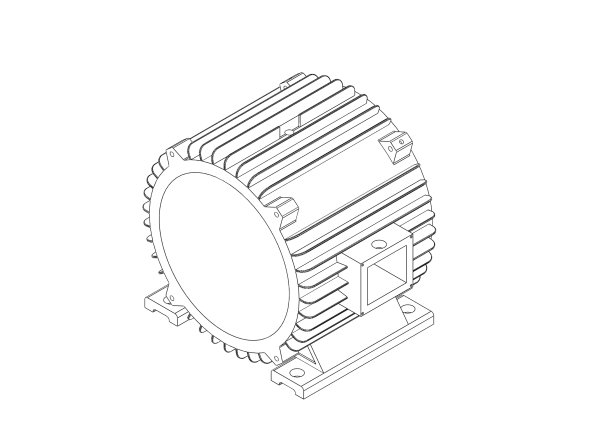 电机外壳3D渲染隔离在白色上图片下载