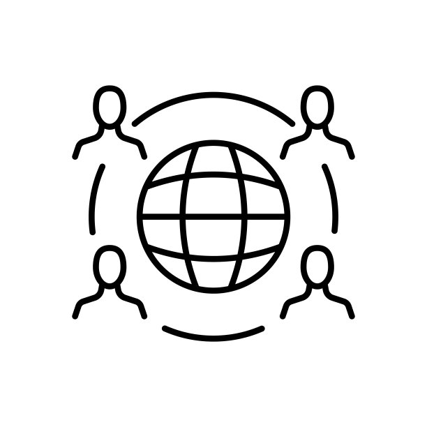 环球行图标。星球上有四个人，硬币，美元，人，地球，地球，设定，用地球换钱。钱的概念。矢量线图标的业务和广告图片下载