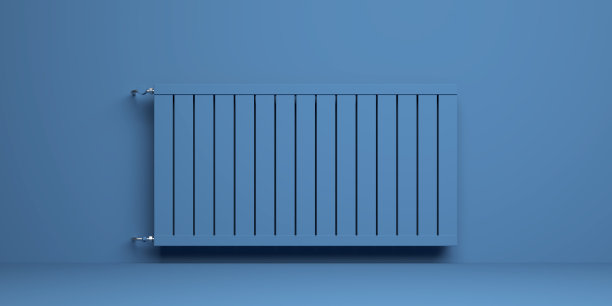 经典散热器在前面的背景- 3D插图图片下载