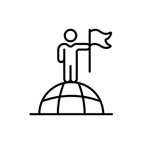 成就标志线图标。实现，顶端，目标，抱负，员工，完成工作计划，时间表，点，标记，指针。经营理念。矢量线图标的业务和广告图片下载