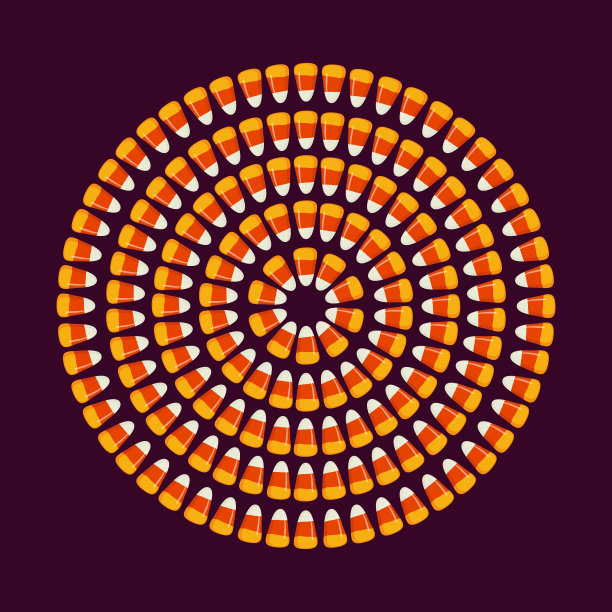 用小玉米糖做成的圆形。万圣节假期不给糖就捣蛋的概念贺卡，海报布局。图片下载