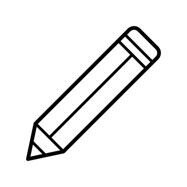 铅笔图标矢量设计模板在白色背景图片下载