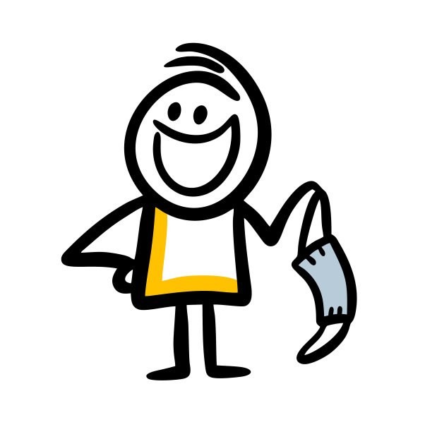 快乐的男人摘下医用口罩，脸上带着幸福的微笑图片下载