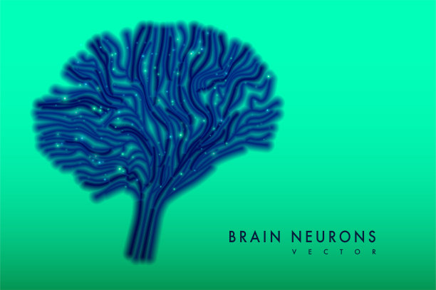 抽象的发光大脑连接图片下载