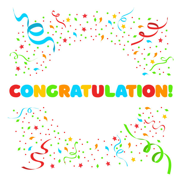 旗帜设计与彩色纸五彩纸屑图片下载