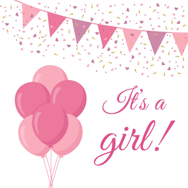 性别揭秘派对的彩色彩纸图片下载