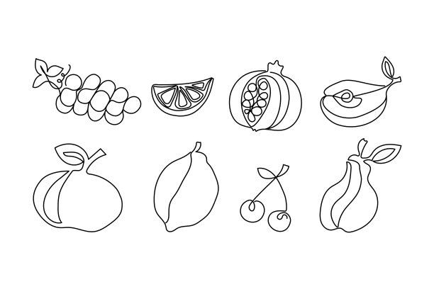 一套水果。图片下载