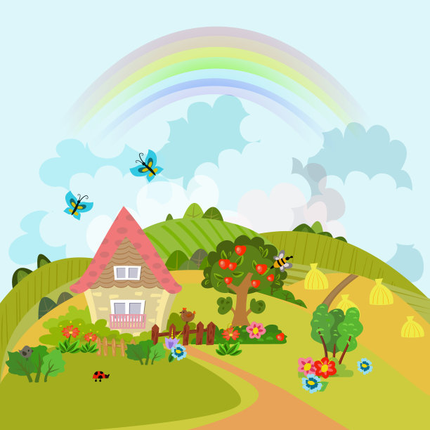 秋天农村景观图片下载