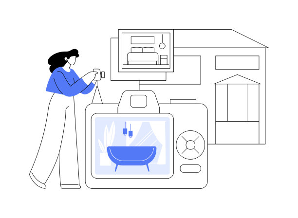 房地产摄影抽象概念矢量插图。图片下载