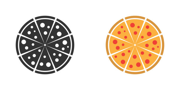 切披萨图标。平面向量插图。图片下载