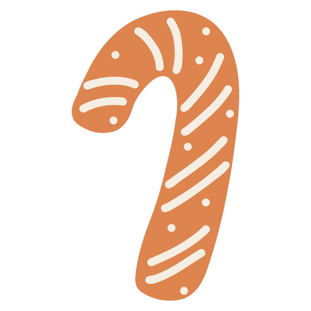 卡通风格的圣诞姜饼饼干。手绘矢量插图的冬季食品，拐杖糖图片下载