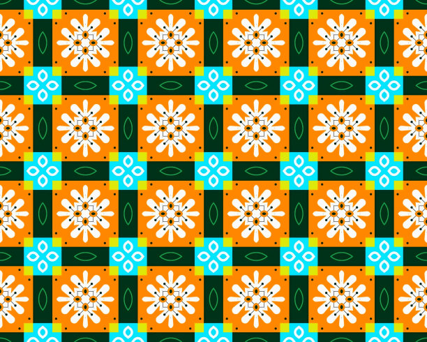 东方民族几何无缝瓷砖图案，采用各种传统元素风格设计图片下载