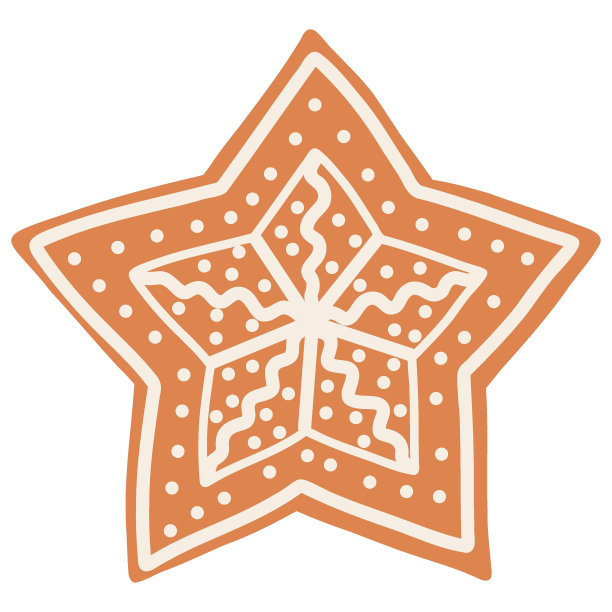 卡通风格的圣诞姜饼饼干。手绘矢量插画的冬季节日食物，圣诞之星图片下载