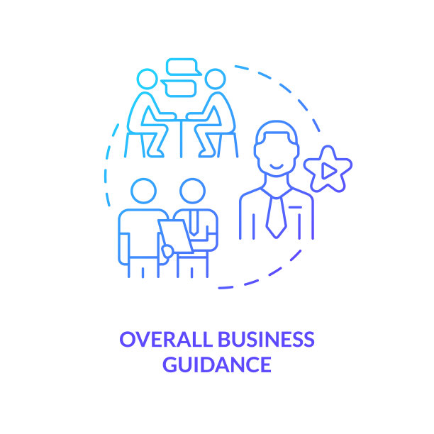 整体业务指导蓝色渐变概念图标图片下载