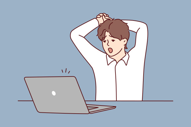 精疲力竭的人被电脑工作压垮了图片下载