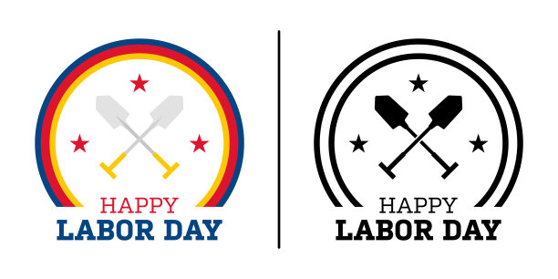 劳动节快乐横幅孤立在白色背景图片下载