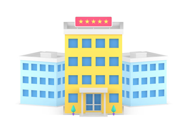 酒店预订公寓预订服务城市街道建筑基础设施3d图标矢量图片下载