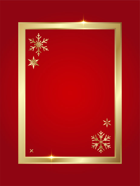金色闪闪发光的空白圣诞框架图片下载