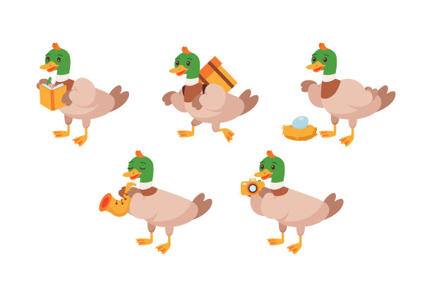 一组卡通人物在镜头前拍照，吹萨克斯，保护蛋图片下载