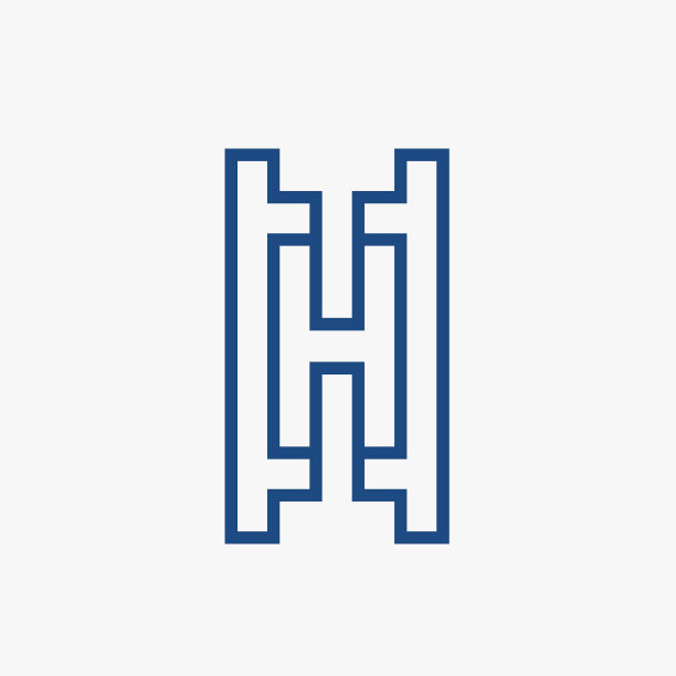 字母H的标志。几何字母标记大写签名图标。图片下载